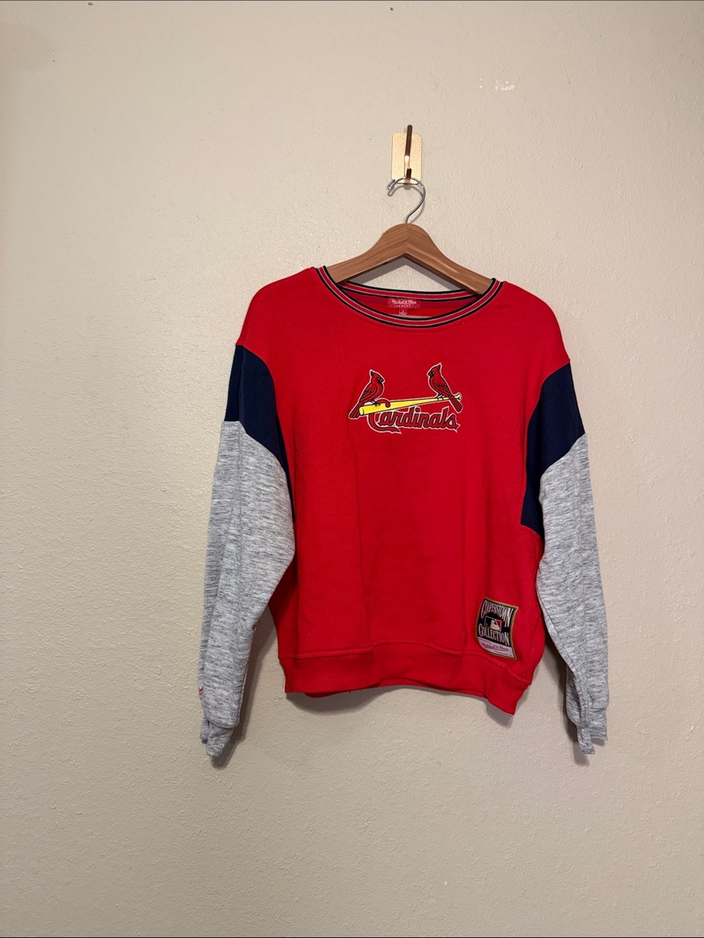 St. Louis Cardinals Mitchell & Ness Crewneck Sweatshirt Womens Size Large